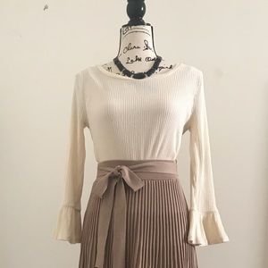 J. Crew Ribbed bell-sleeve top size S